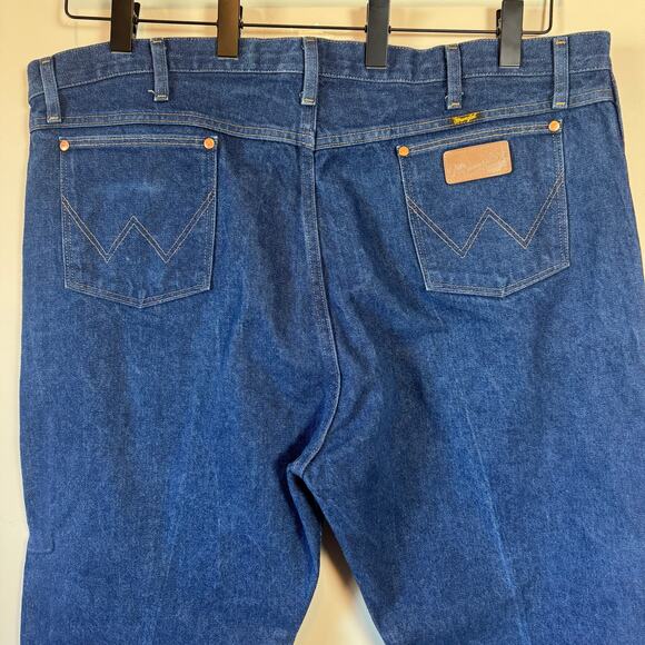 Vtg Wrangler Cowboy Cut Jeans High Rise Dark Wash Western Workwear Denim 48x32 - Picture 6 of 10